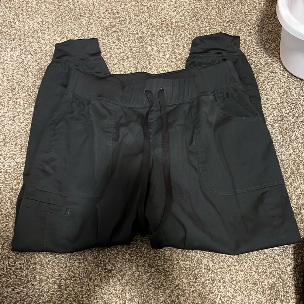 Charcoal, gray scrubs